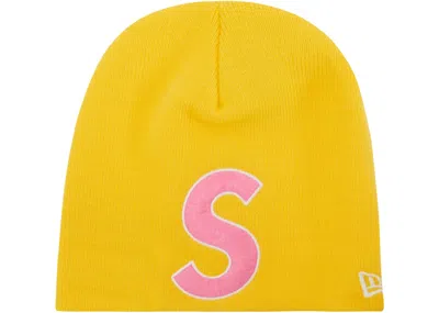 Pre-owned Supreme New Era S Logo Beanie (ss23) In Gold