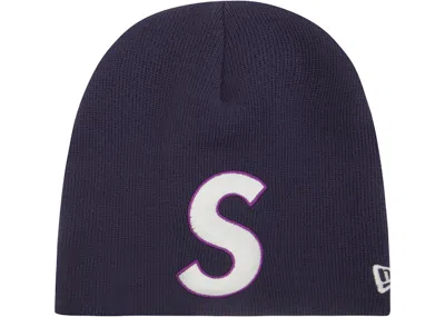 Pre-owned Supreme New Era S Logo Beanie (ss23) In Light Navy Blue