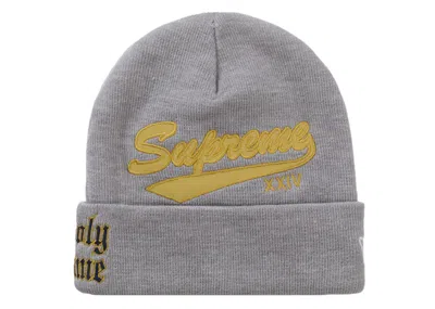 Pre-owned Supreme New Era Salvation Beanie In Heather Grey