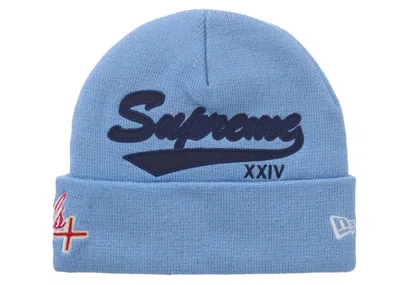 Pre-owned Supreme New Era Salvation Beanie In Light Blue