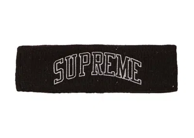 Pre-owned Supreme New Era Sequin Arc Logo Headband In Black