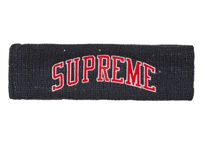 Pre-owned Supreme New Era Sequin Arc Logo Headband In Navy Blue