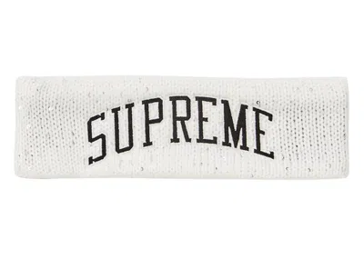 Pre-owned Supreme New Era Sequin Arc Logo Headband In White