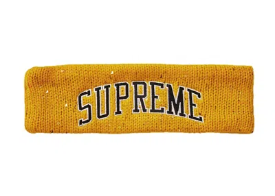 Pre-owned Supreme New Era Sequin Arc Logo Headband In Yellow