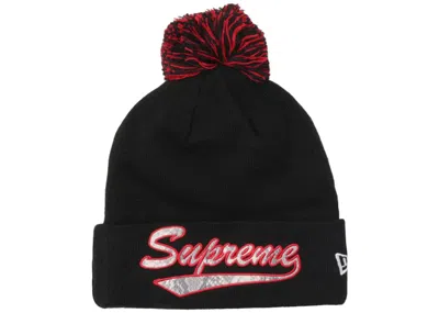 Pre-owned Supreme New Era Snake Script Beanie In Black