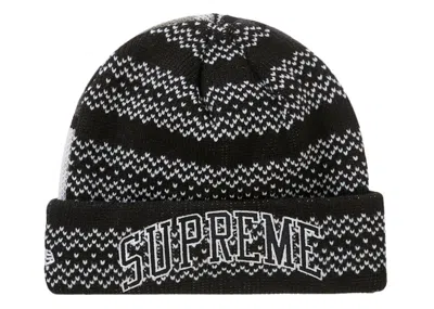 Pre-owned Supreme New Era Split Beanie In Black
