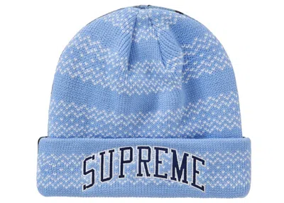 Pre-owned Supreme New Era Split Beanie In Blue