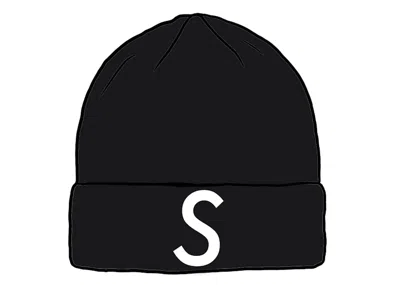 Pre-owned Supreme New Era Swarovski S Logo Beanie In Black