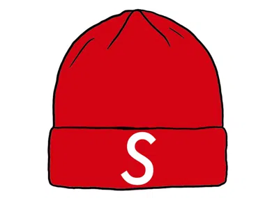 Pre-owned Supreme New Era Swarovski S Logo Beanie In Red