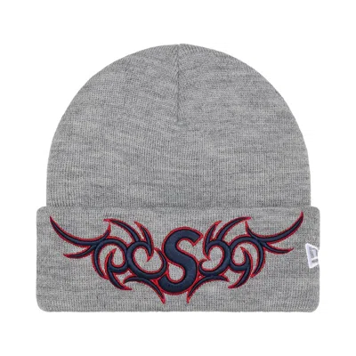 Pre-owned Supreme New Era Tribal S Logo Beanie 'heather Grey' | Men's Size Onesize In Gray