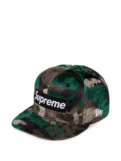 Supreme New Era Velvet Baseball Cap In Green