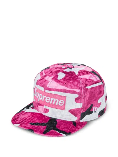 Supreme New Era Velvet Cap In Pink