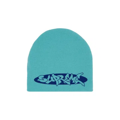 Pre-owned Supreme New World Order Beanie 'aqua' | Blue | Men's Size Onesize