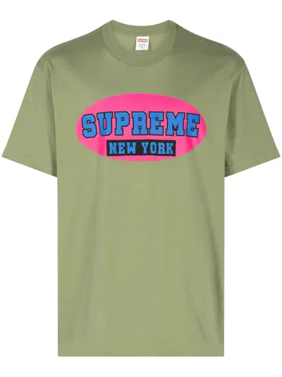 Supreme New York Cotton T-shirt In Green