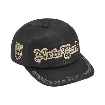 Pre-owned Supreme New York Leather 6-panel 'black' | Men's Size Onesize