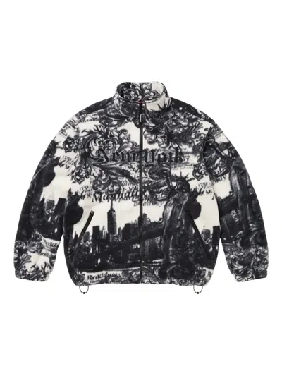 Supreme New York Printed Fleece Jacket In Multi