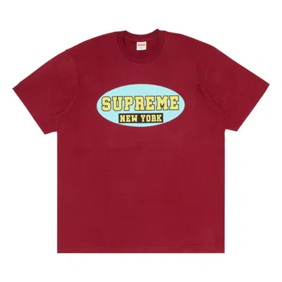 Pre-owned Supreme New York Tee 'cardinal' In Red