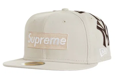 Pre-owned Supreme New York Yankees Box Logo New Era In Tan