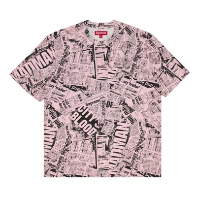 Pre-owned Supreme Newspaper Short-sleeve Top 'pink' | Men's Size M
