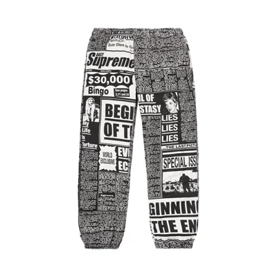 Pre-owned Supreme Newsprint Skate Pant 'black' | Men's Size S