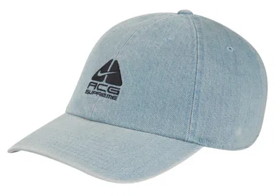 Pre-owned Supreme Nike Acg Denim 6panel In Washed Blue