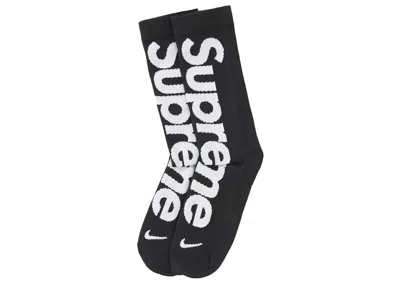 Pre-owned Supreme Nike Lightweight Crew Socks In Black