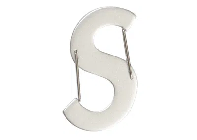 Pre-owned Supreme Nite Ize S Logo Keychain In Silver