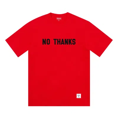 Pre-owned Supreme No Thanks Short-sleeve Top 'red' | Men's Size L
