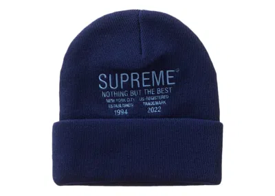 Pre-owned Supreme Nothing But Beanie In Navy Blue