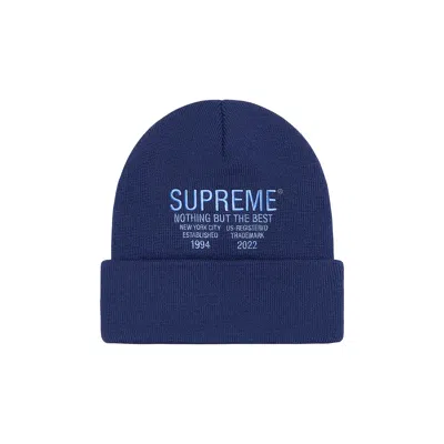 Pre-owned Supreme Nothing But Beanie 'navy' In Blue
