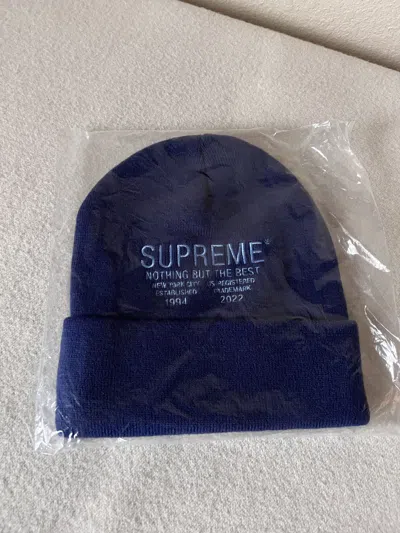 Pre-owned Supreme Nothing But The Best Beanie In Navy