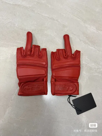 Pre-owned Supreme Number (n)ine Leather Gloves In Red