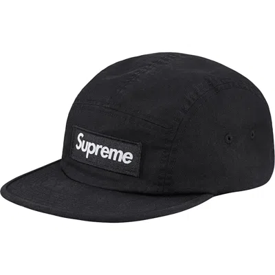 Pre-owned Supreme Nyco Twill Camp Cap In Black