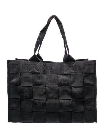 Pre-owned Supreme Nylon Canvas Woven Tote 2024 In Black