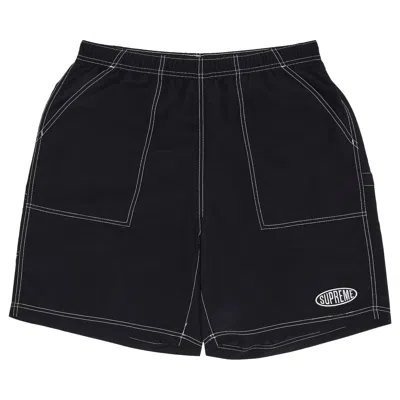 Pre-owned Supreme Nylon Painter Short 'black'