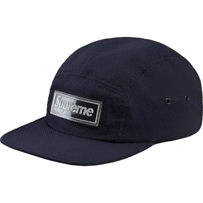 Pre-owned Supreme Nylon Pique Camp Cap In Navy Blue