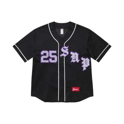Pre-owned Supreme Old English Baseball Jersey 'black' | Men's Size Xl
