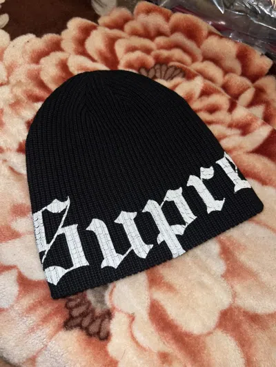 Pre-owned Supreme Old English Beanie Black Ss26