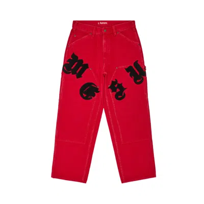 Pre-owned Supreme Old English Canvas Double Knee Painter Pant 'red' | Men's Size 30