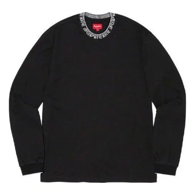 Supreme Old English Collar L/s T-shirt 'black White'