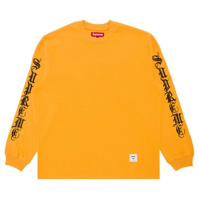 Pre-owned Supreme Old English Long-sleeve Top 'yellow'