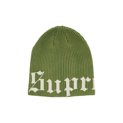 Pre-owned Supreme Old English Printed Beanie 'green' | Men's Size Onesize