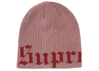 Pre-owned Supreme Old English Printed Beanie In Red