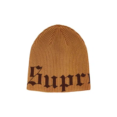Pre-owned Supreme Old English Printed Beanie 'tan' | Men's Size Onesize