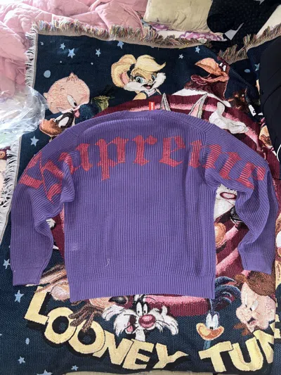 Pre-owned Supreme Old English Printed Sweater In Purple