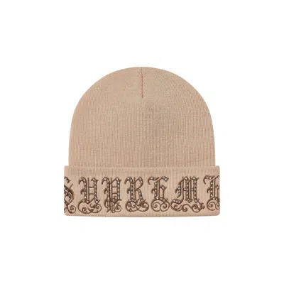 Pre-owned Supreme Old English Rhinestone Beanie 'tan'