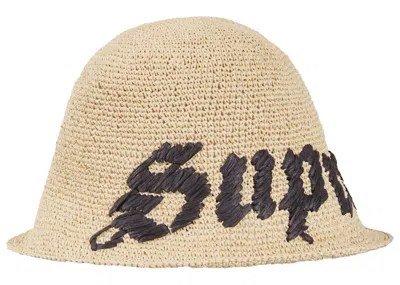 Pre-owned Supreme Old English Straw Crusher Hat In Natural
