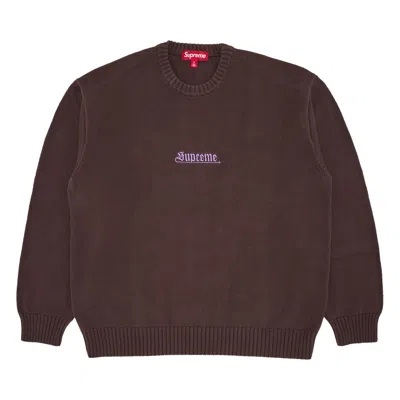 Pre-owned Supreme Old English Sweater 'brown' | Men's Size L