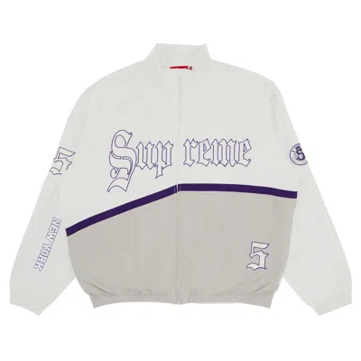 Pre-owned Supreme Old English Track Jacket 'white' | Men's Size L