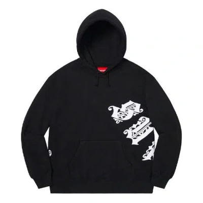 Supreme Old English Wrap Hooded Sweatshirt 'black White'